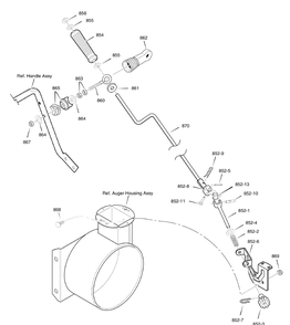Chute Rod Diagram and Parts List for 1695365-6271200X61 2007 Briggs and Stratton Snow Blower